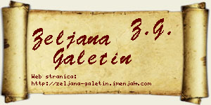 Željana Galetin vizit kartica